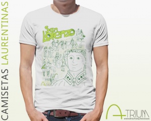 Camiseta San Lorenzo: Trazos Laurentinos (Verdes)